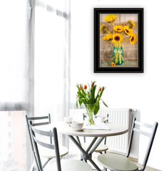 Country Sunflowers I 2 Black Framed Print Wall Art - Homeroots