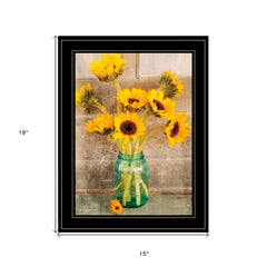 Country Sunflowers I 2 Black Framed Print Wall Art - Homeroots