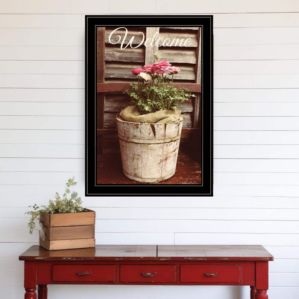 Welcome Roses 2 Black Framed Print Wall Art - Homeroots - Flyclothing LLC