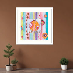 Ladybug Hugs White Framed Print Wall Art - Homeroots
