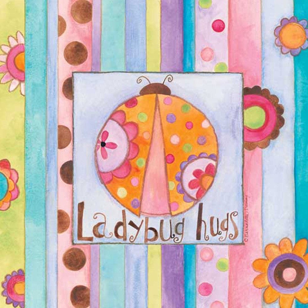 Ladybug Hugs White Framed Print Wall Art - Homeroots