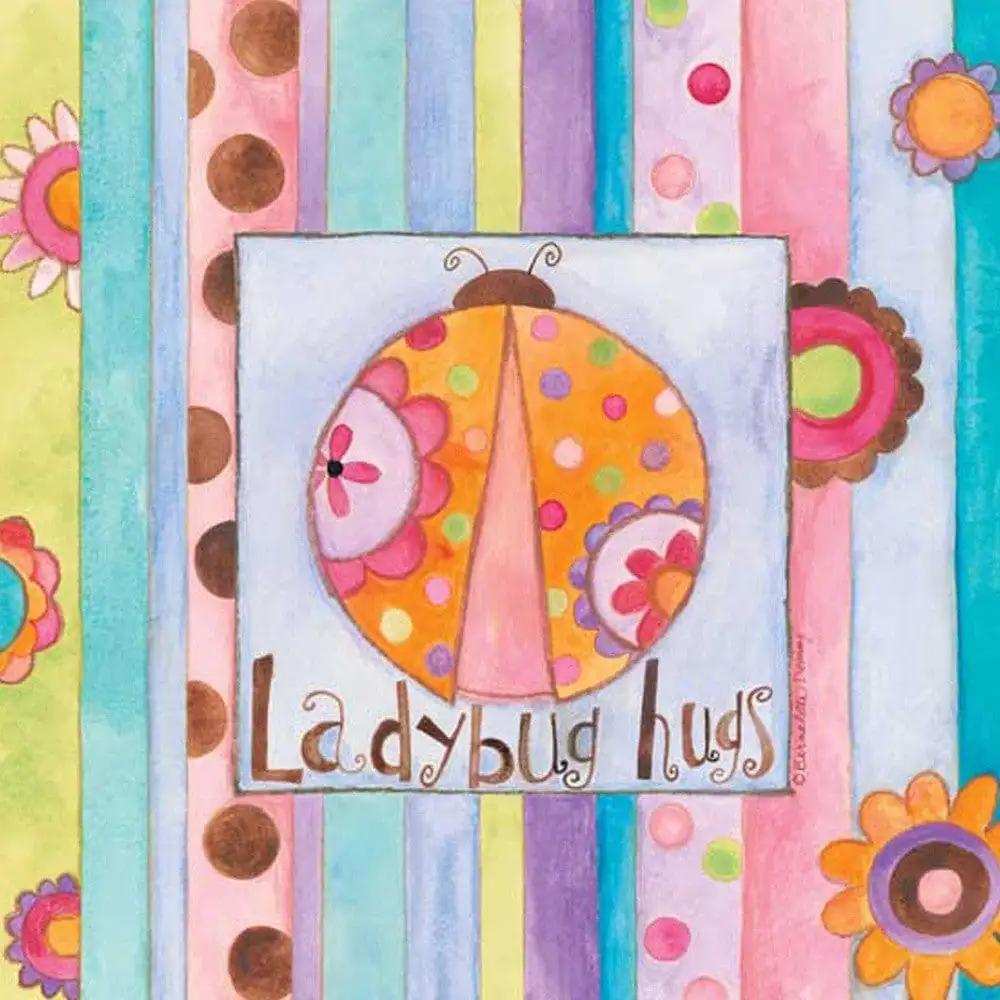 Ladybug Hugs White Framed Print Wall Art - Homeroots - Flyclothing LLC