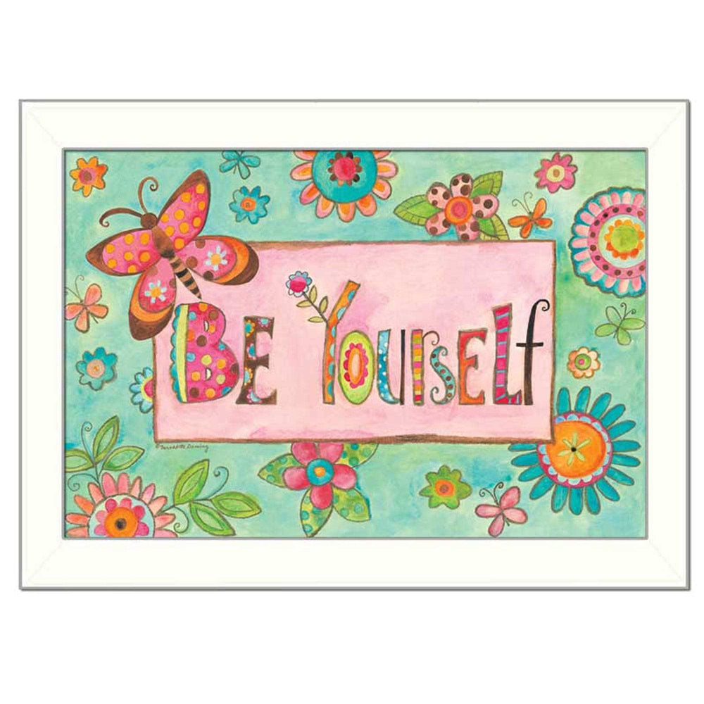 Be Yourself 2 White Framed Print Wall Art - Homeroots - Flyclothing LLC