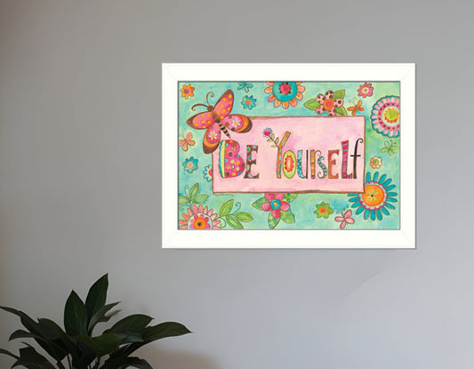 Be Yourself 2 White Framed Print Wall Art - Homeroots
