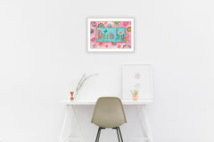 Dream Big Pink Motivational White Framed Print Wall Art - Homeroots