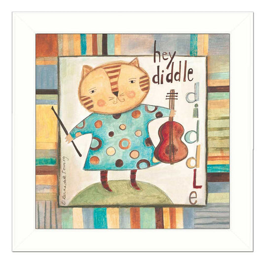 Hey Diddle Diddle White Framed Print Wall Art - Homeroots