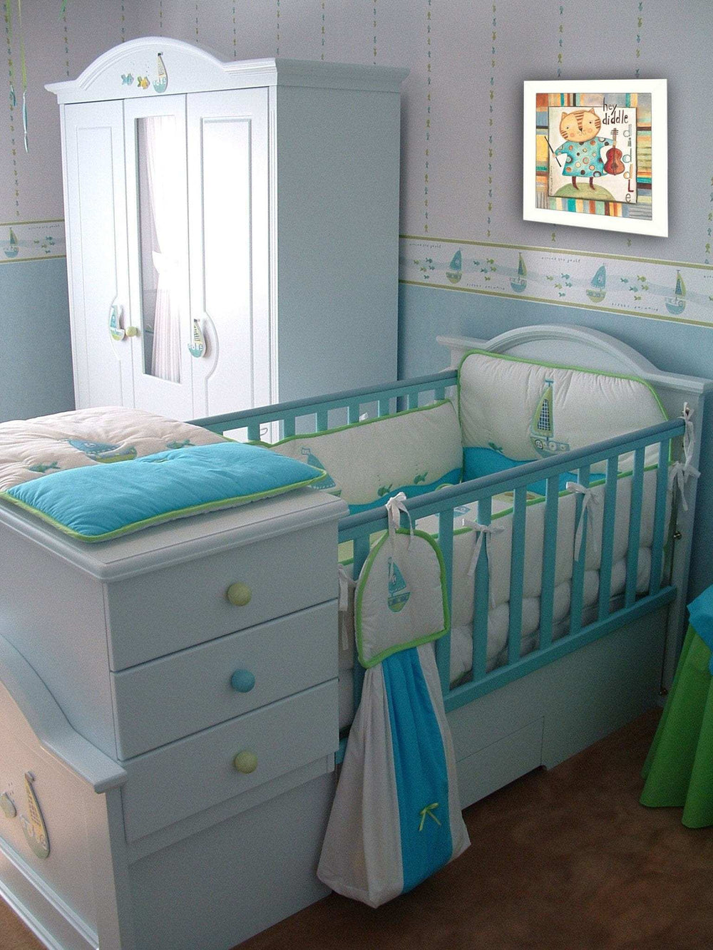 Hey Diddle Diddle White Framed Print Wall Art - Homeroots - Flyclothing LLC