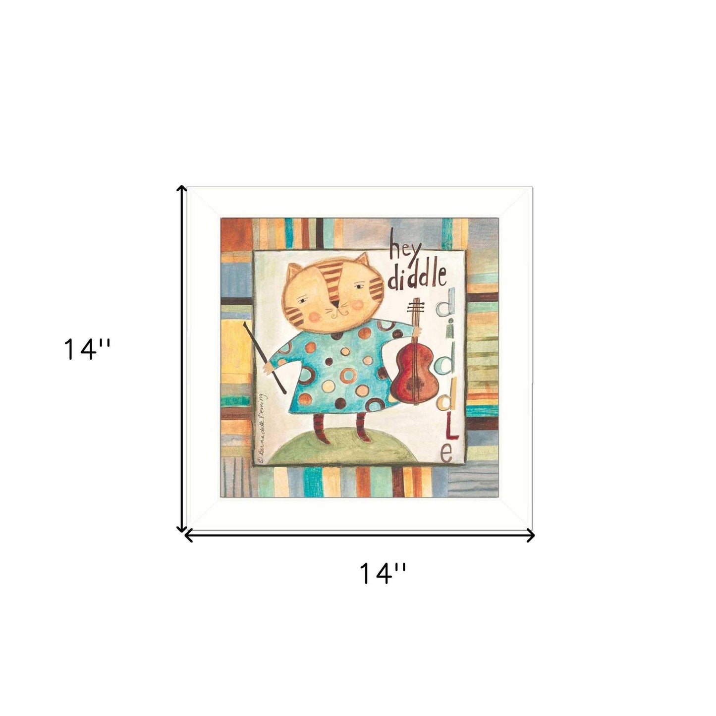 Hey Diddle Diddle White Framed Print Wall Art - Homeroots - Flyclothing LLC