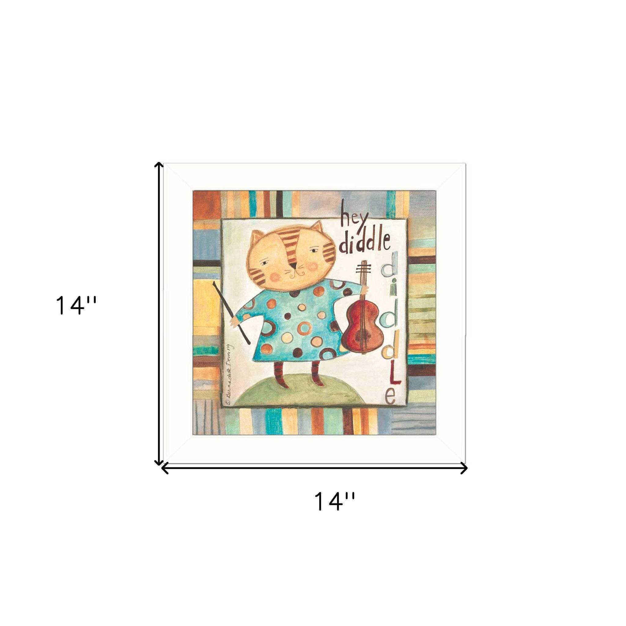 Hey Diddle Diddle White Framed Print Wall Art - Homeroots - Flyclothing LLC