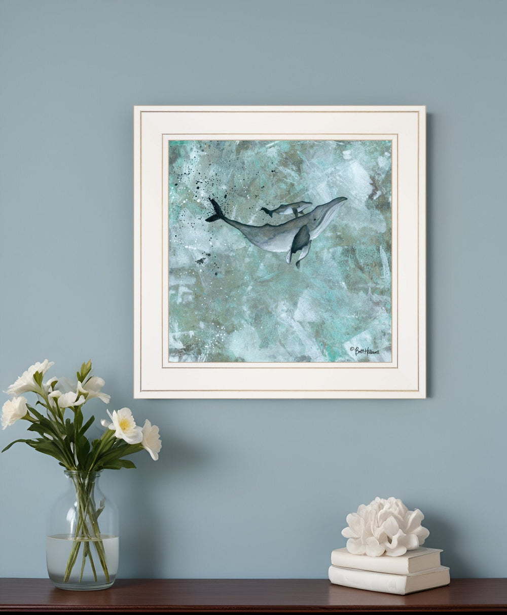 Simplicity Humpback 1 White Framed Print Wall Art - Homeroots