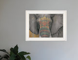 Tattooed Elephant 1 White Framed Print Wall Art - Homeroots