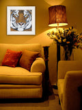 Tiger Gaze 1 White Framed Print Wall Art - Homeroots