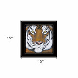 Tiger Gaze 2 Black Framed Print Wall Art - Homeroots - Flyclothing LLC