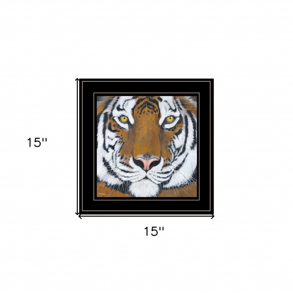 Tiger Gaze 2 Black Framed Print Wall Art - Homeroots - Flyclothing LLC