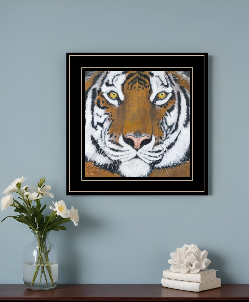 Tiger Gaze 2 Black Framed Print Wall Art - Homeroots