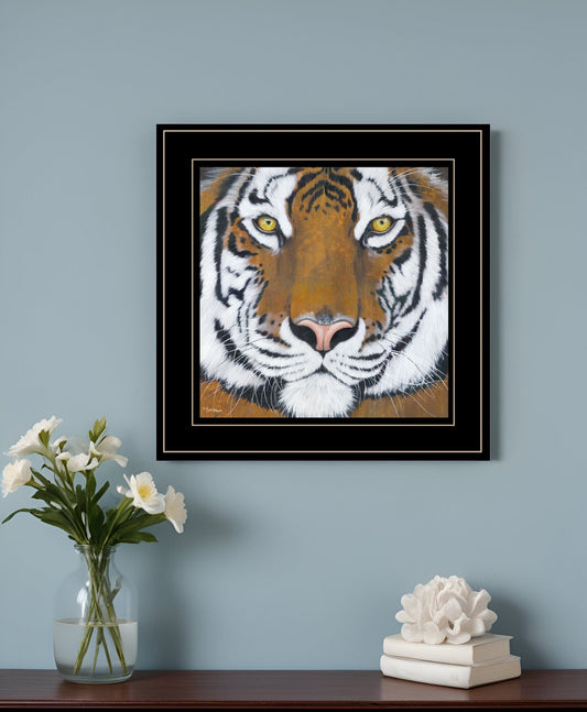 Tiger Gaze 2 Black Framed Print Wall Art - Homeroots