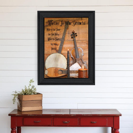 Music 9 Black Framed Print Wall Art - Homeroots