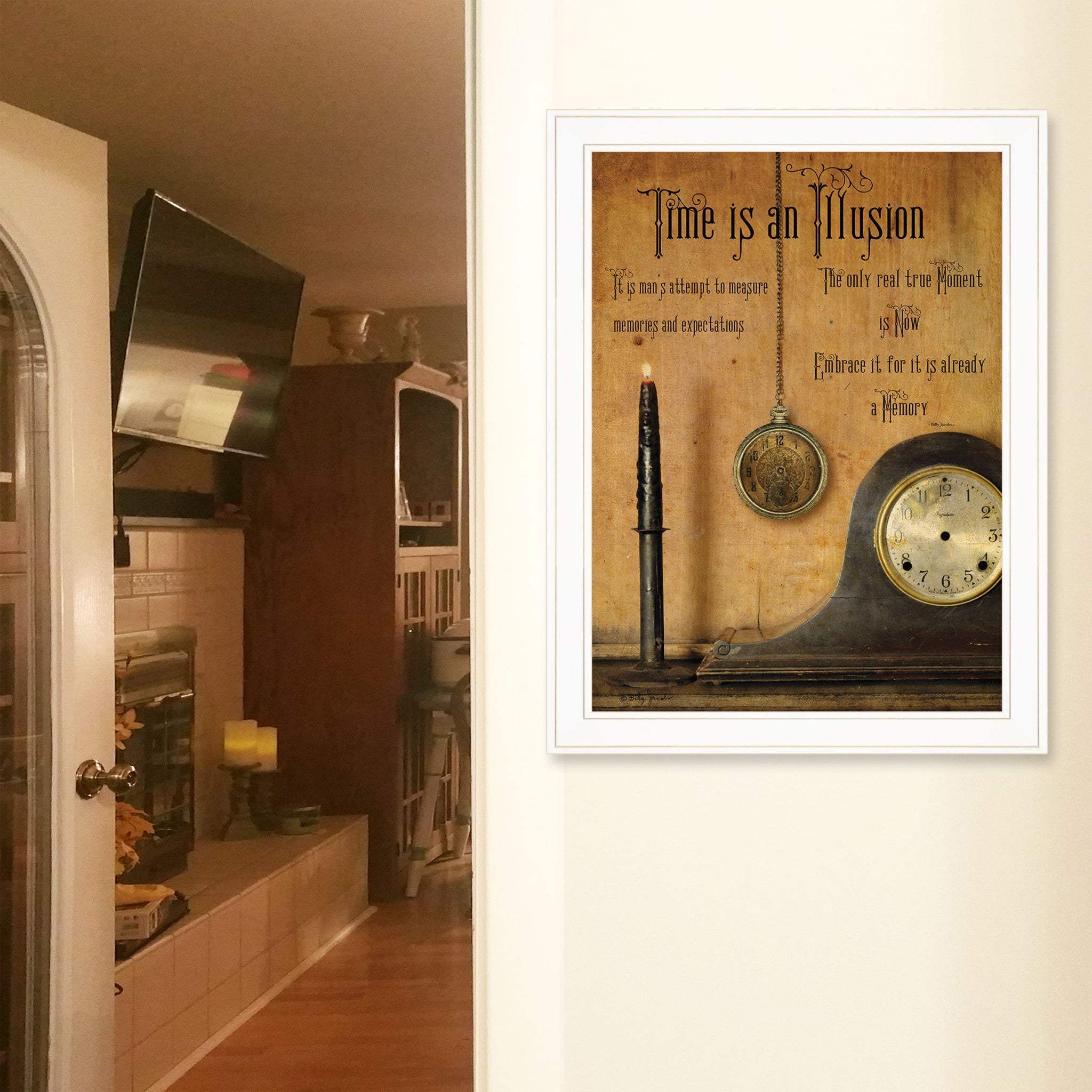 Time is an Illusion 3 White Framed Print Wall Art - Homeroots - Flyclothing LLC