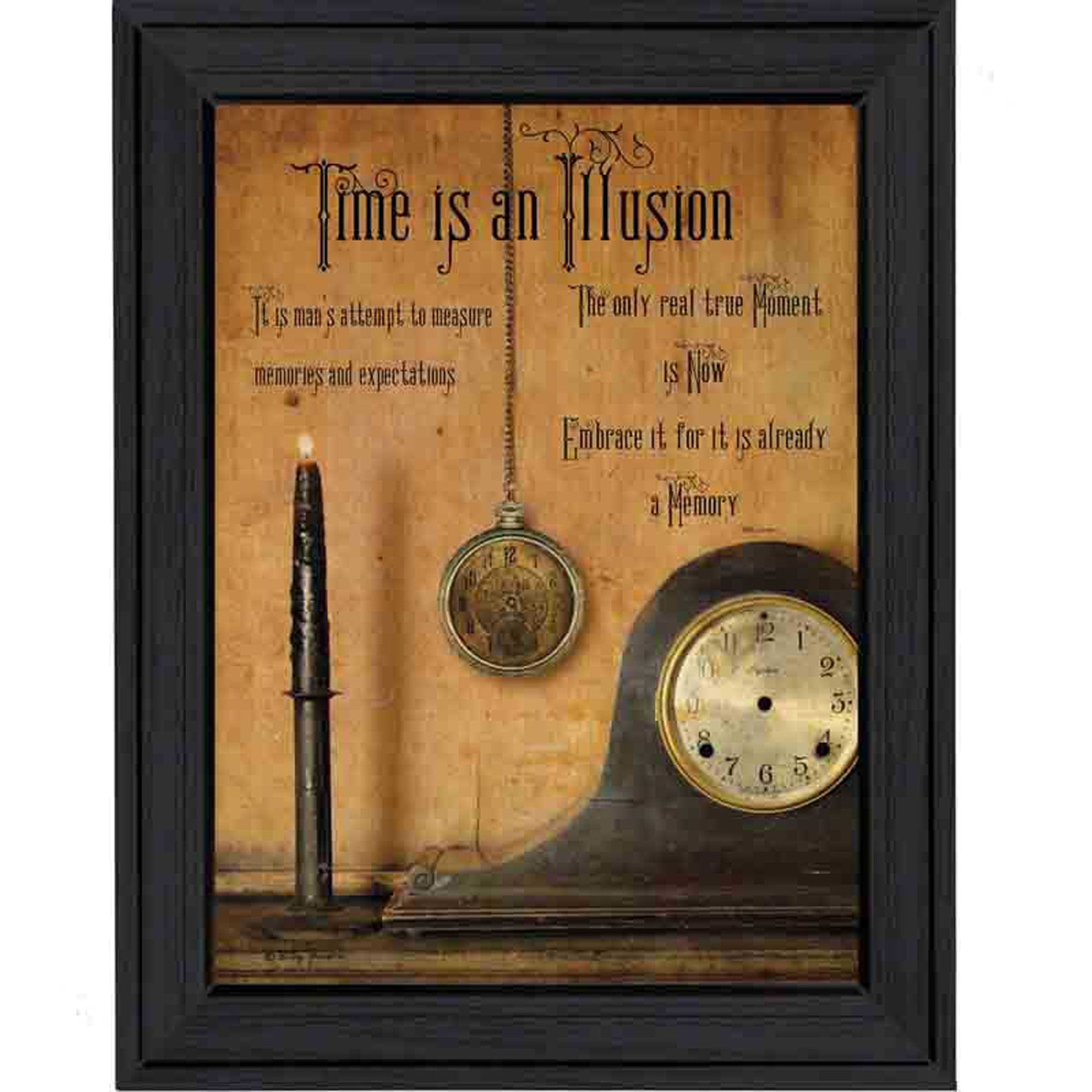 Time is the Illusion Black Framed Print Wall Art - Homeroots