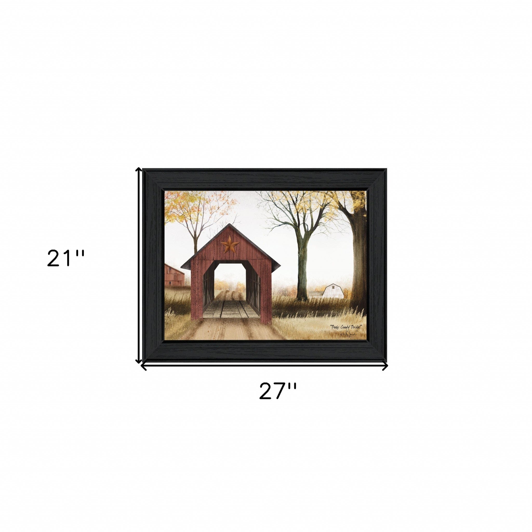 Bucks County Bridge 4 Black Framed Print Wall Art - Homeroots