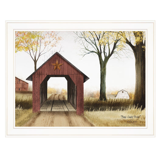 Buck County Bridge 1 White Framed Print Wall Art - Homeroots
