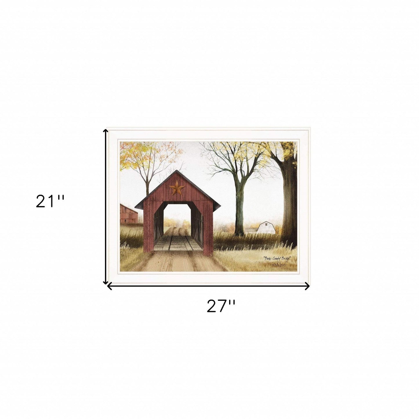 Buck County Bridge 1 White Framed Print Wall Art - Homeroots - Flyclothing LLC