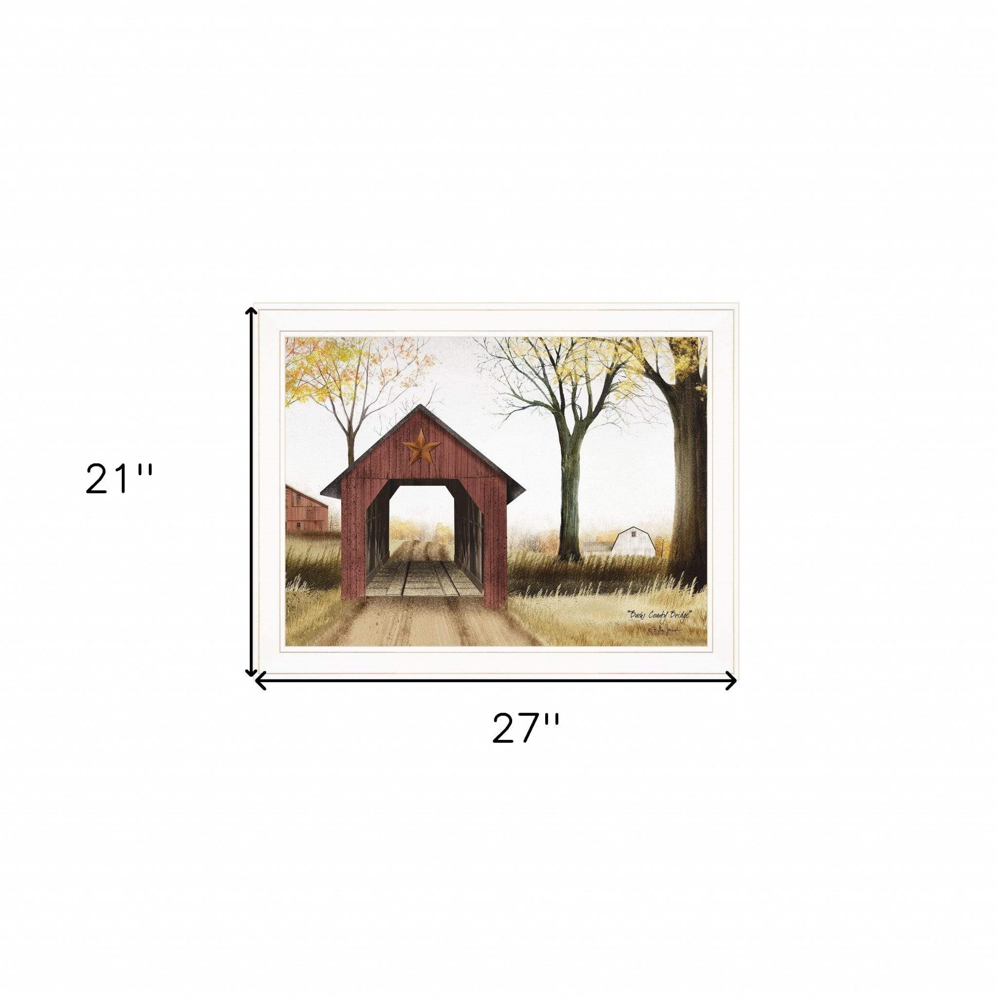 Buck County Bridge 1 White Framed Print Wall Art - Homeroots - Flyclothing LLC