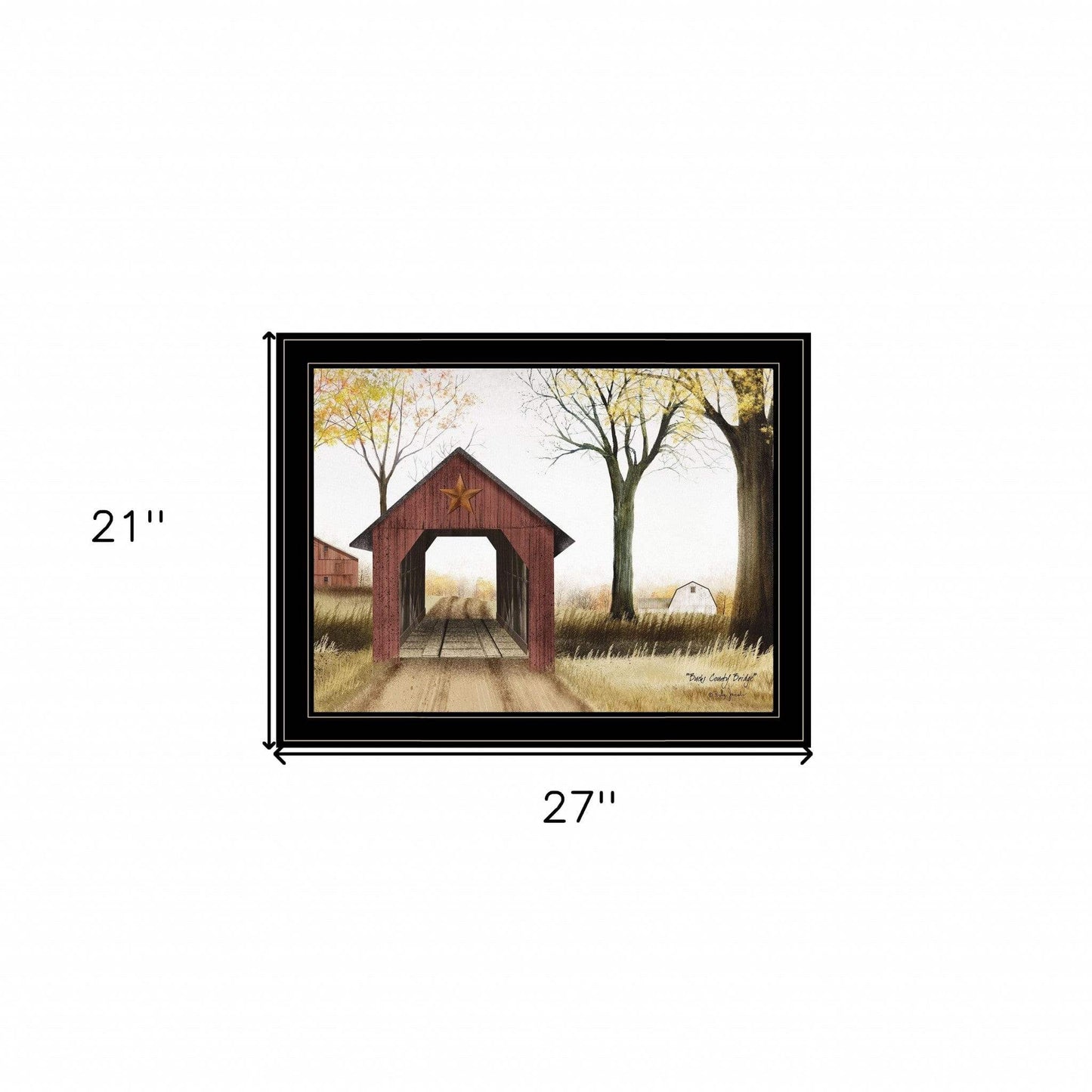 Buck County Bridge 2 Black Framed Print Wall Art - Homeroots - Flyclothing LLC