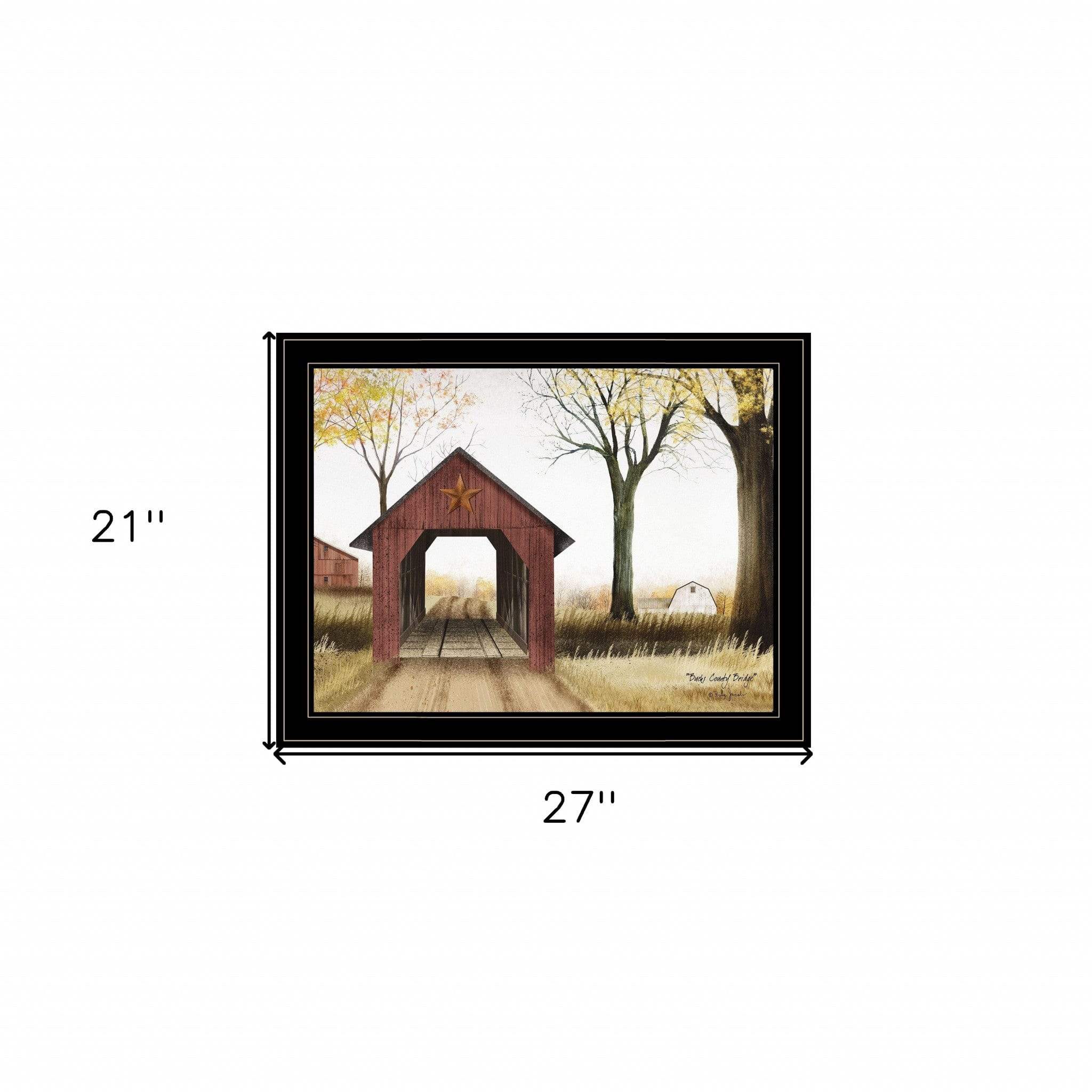 Buck County Bridge 2 Black Framed Print Wall Art - Homeroots - Flyclothing LLC