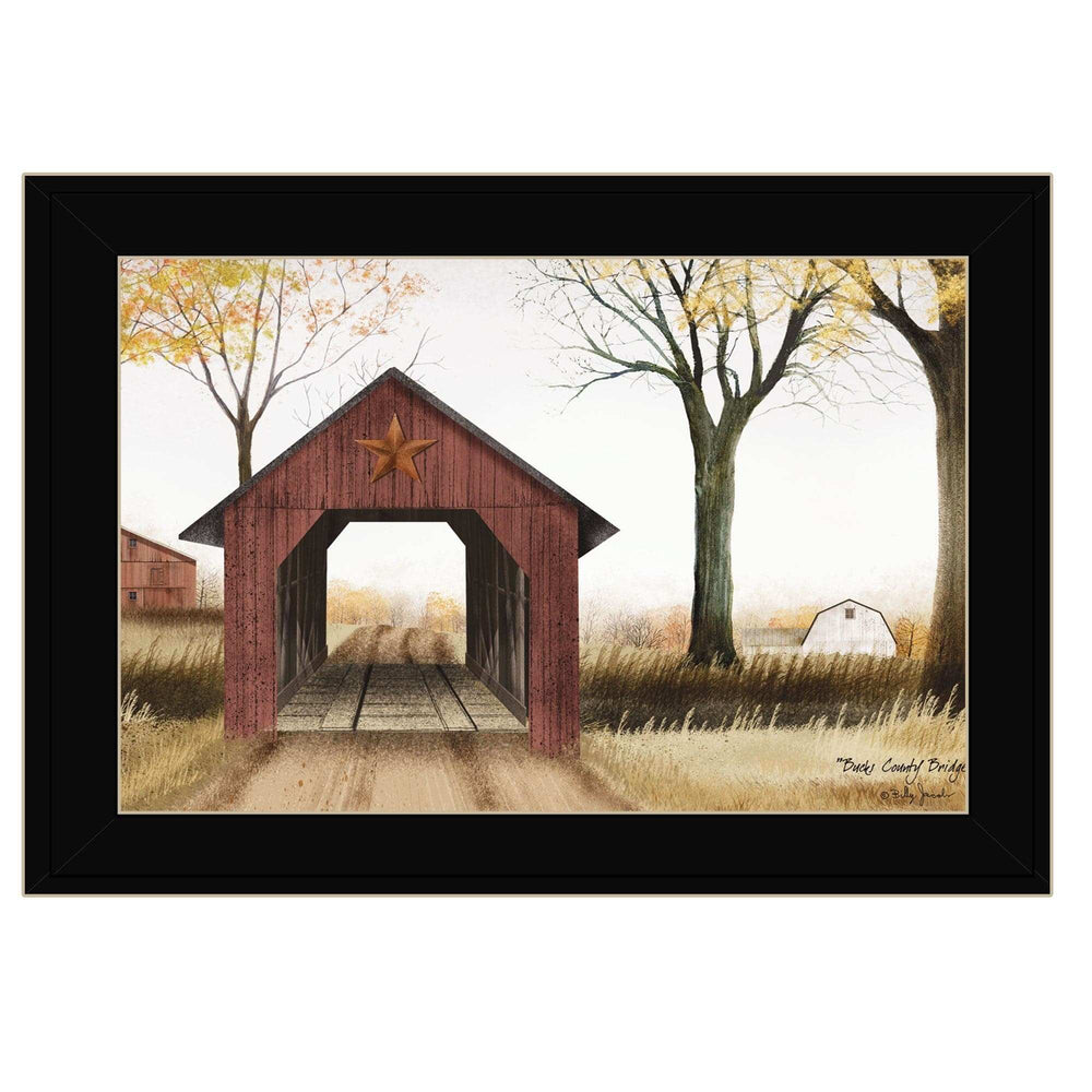 Bucks County Bridge Black Framed Print Wall Art - Homeroots - Flyclothing LLC