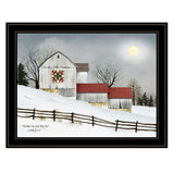 Christmas Star Quilt Block Barn 2 Black Framed Print Wall Art - Homeroots