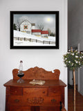 Christmas Star Quilt Block Barn 2 Black Framed Print Wall Art - Homeroots
