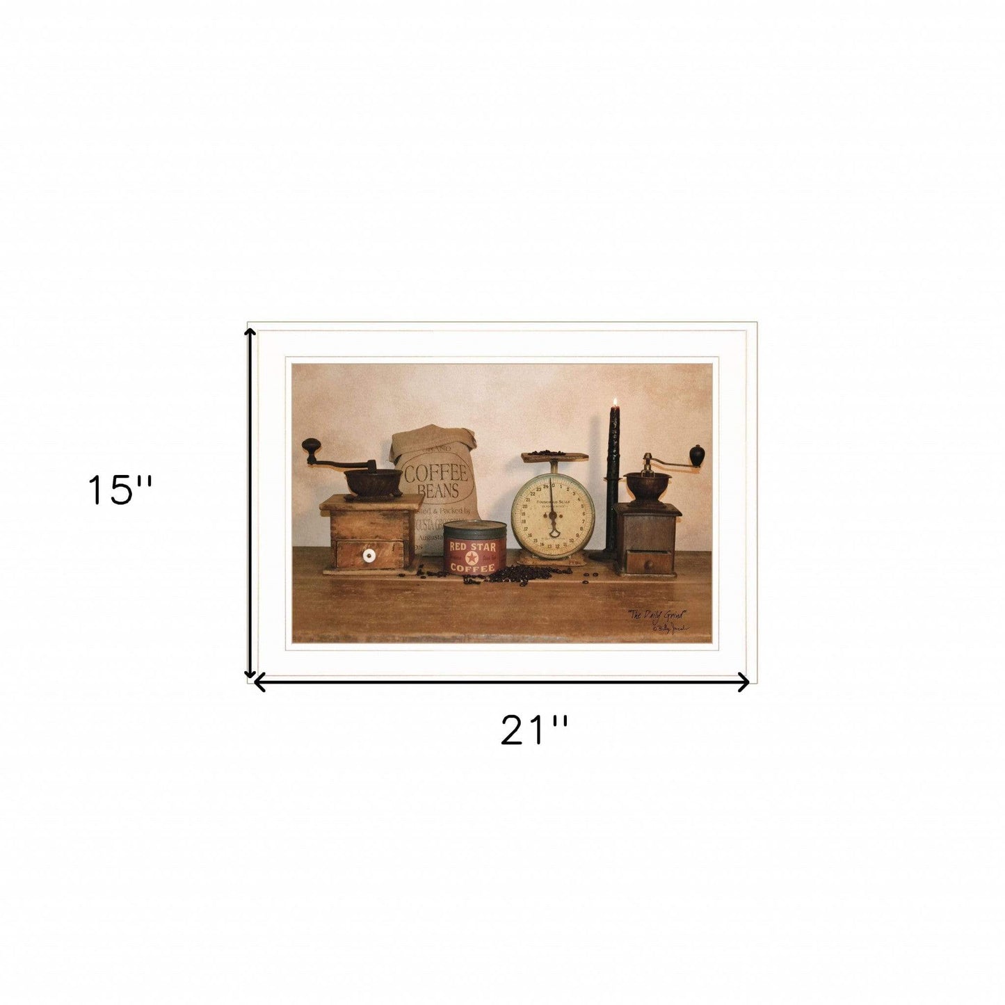 The Daily Grind 5 White Framed Print Wall Art - Homeroots - Flyclothing LLC