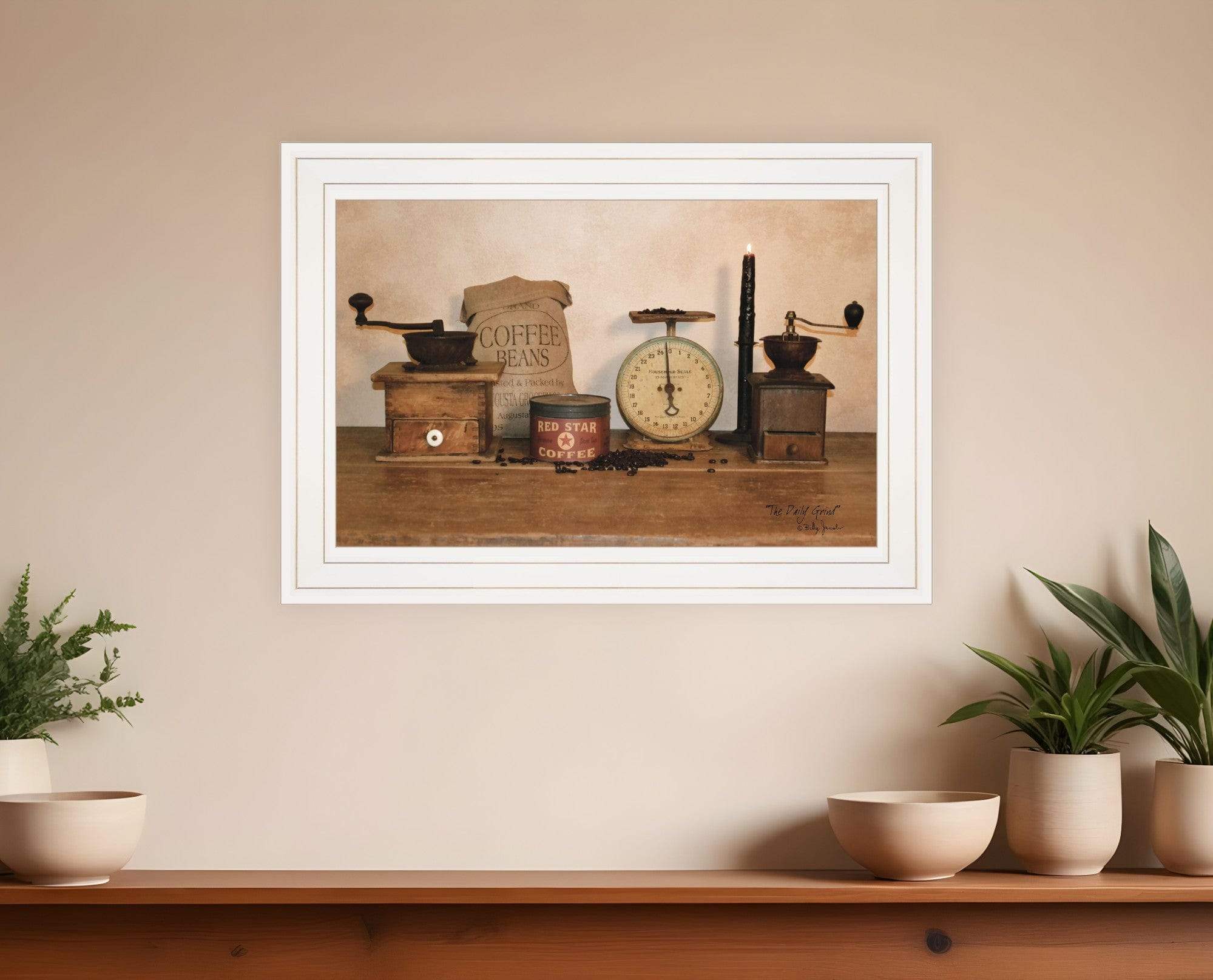 The Daily Grind 5 White Framed Print Wall Art - Homeroots - Flyclothing LLC