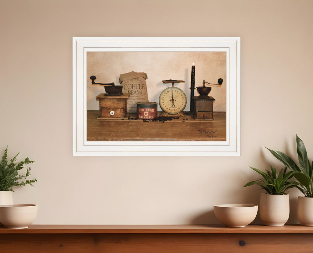 The Daily Grind 5 White Framed Print Wall Art - Homeroots