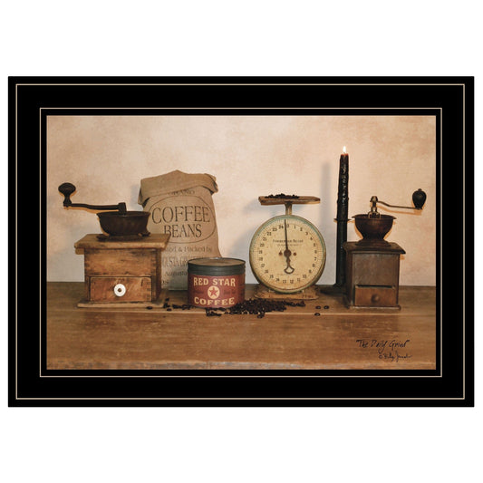 The Daily Grind 6 Black Framed Print Wall Art - Homeroots