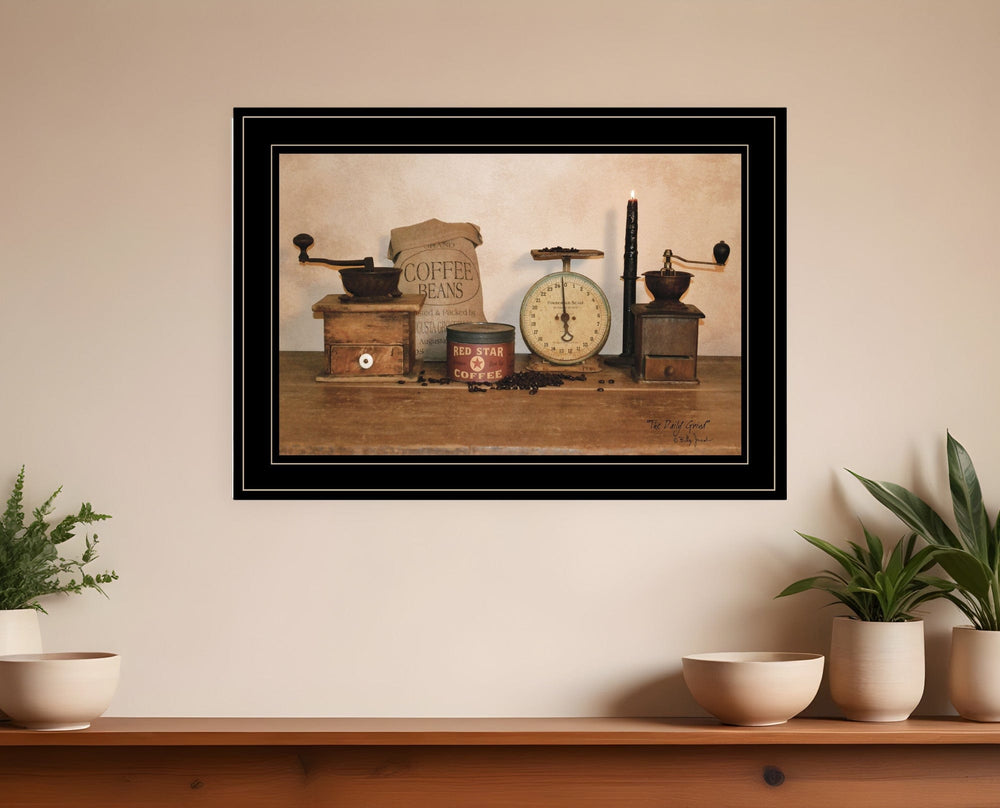 The Daily Grind 6 Black Framed Print Wall Art - Homeroots