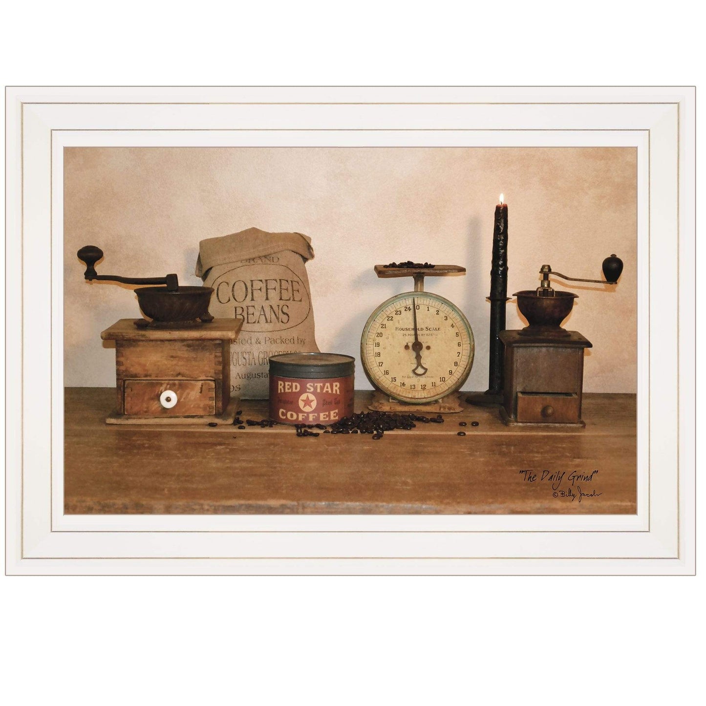 The Daily Grind 1 White Framed Print Wall Art - Homeroots - Flyclothing LLC