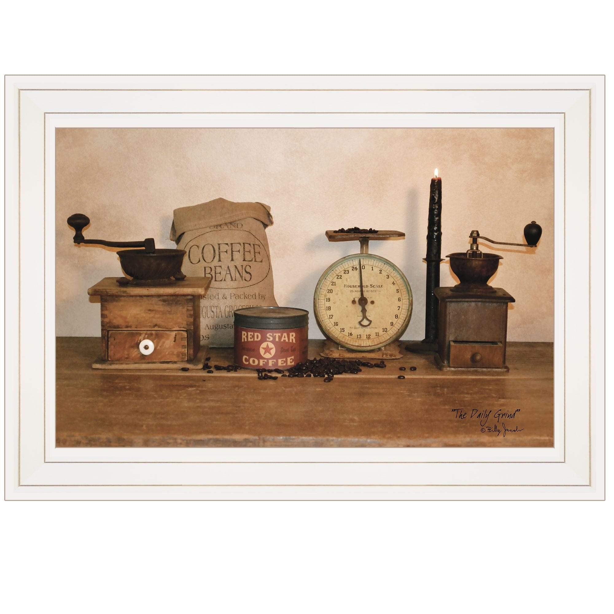 The Daily Grind 1 White Framed Print Wall Art - Homeroots - Flyclothing LLC