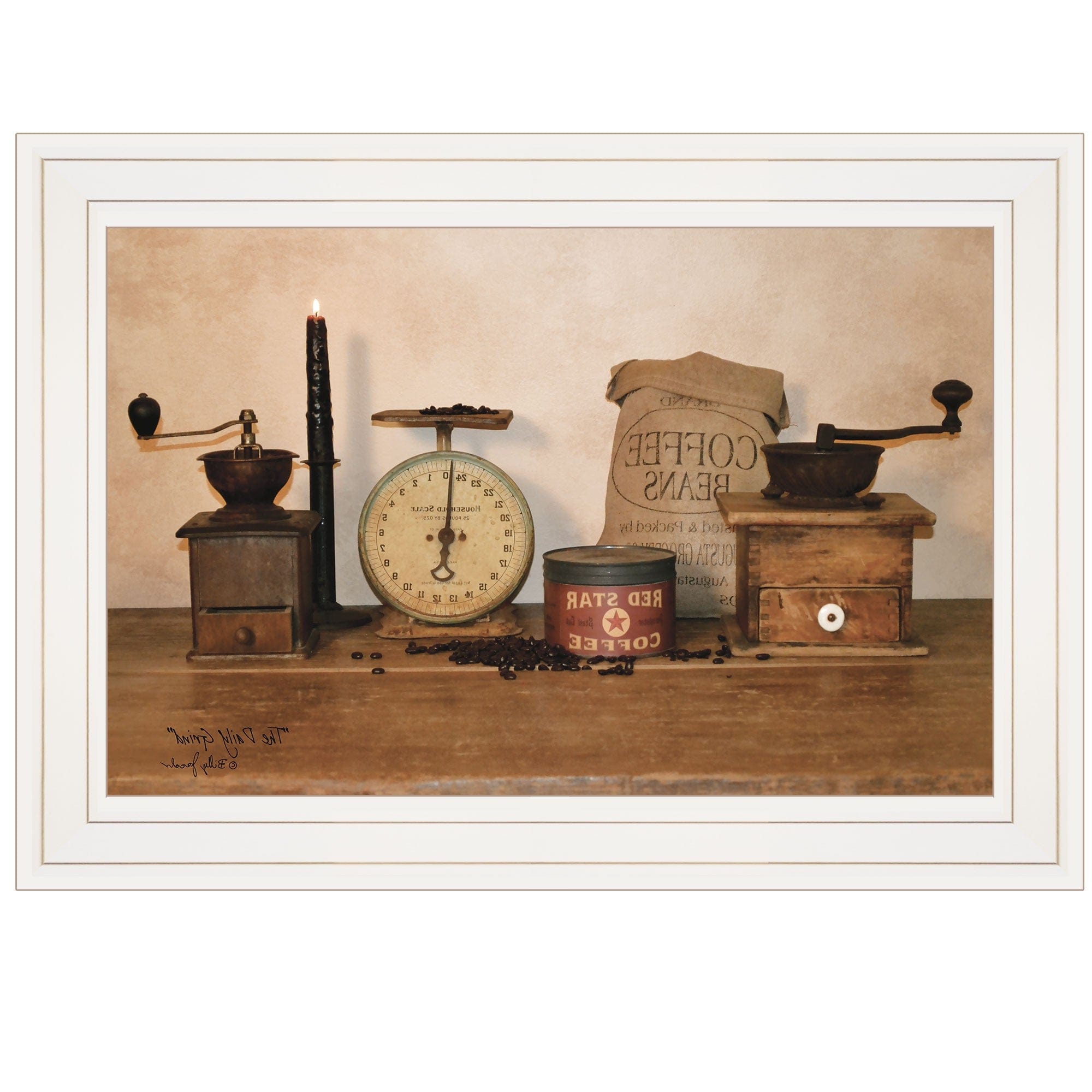 The Daily Grind 1 White Framed Print Wall Art - Homeroots