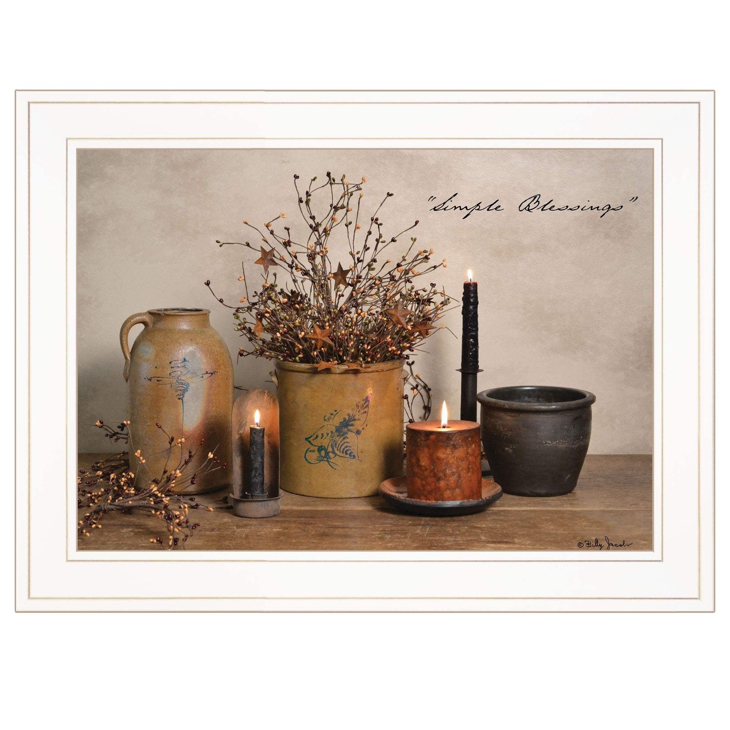 Simple Blessings 1 White Framed Print Wall Art - Homeroots - Flyclothing LLC