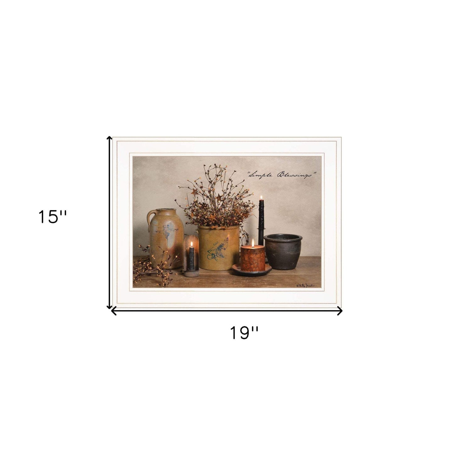 Simple Blessings 1 White Framed Print Wall Art - Homeroots - Flyclothing LLC