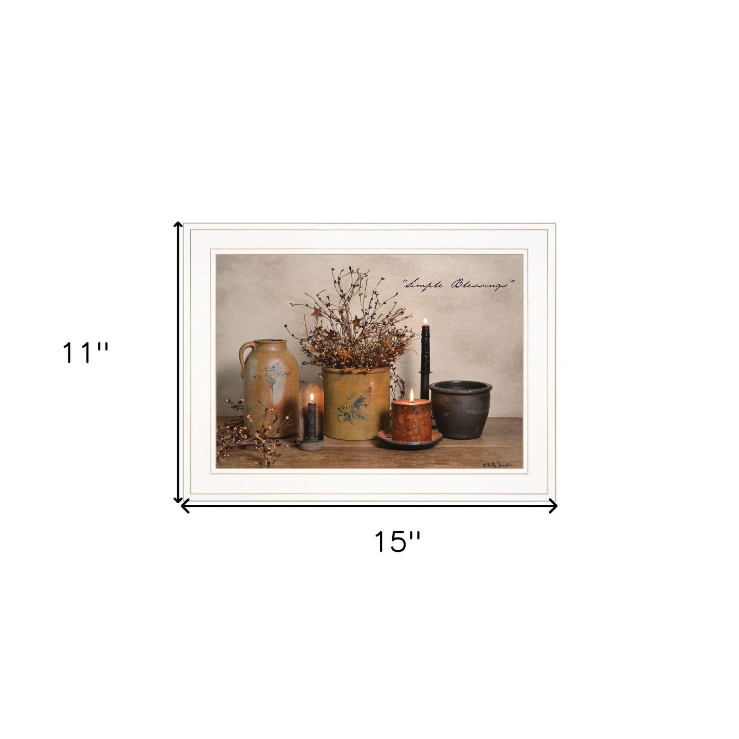 Simple Blessings 1 White Picture Frame Print Wall Art - Homeroots - Flyclothing LLC