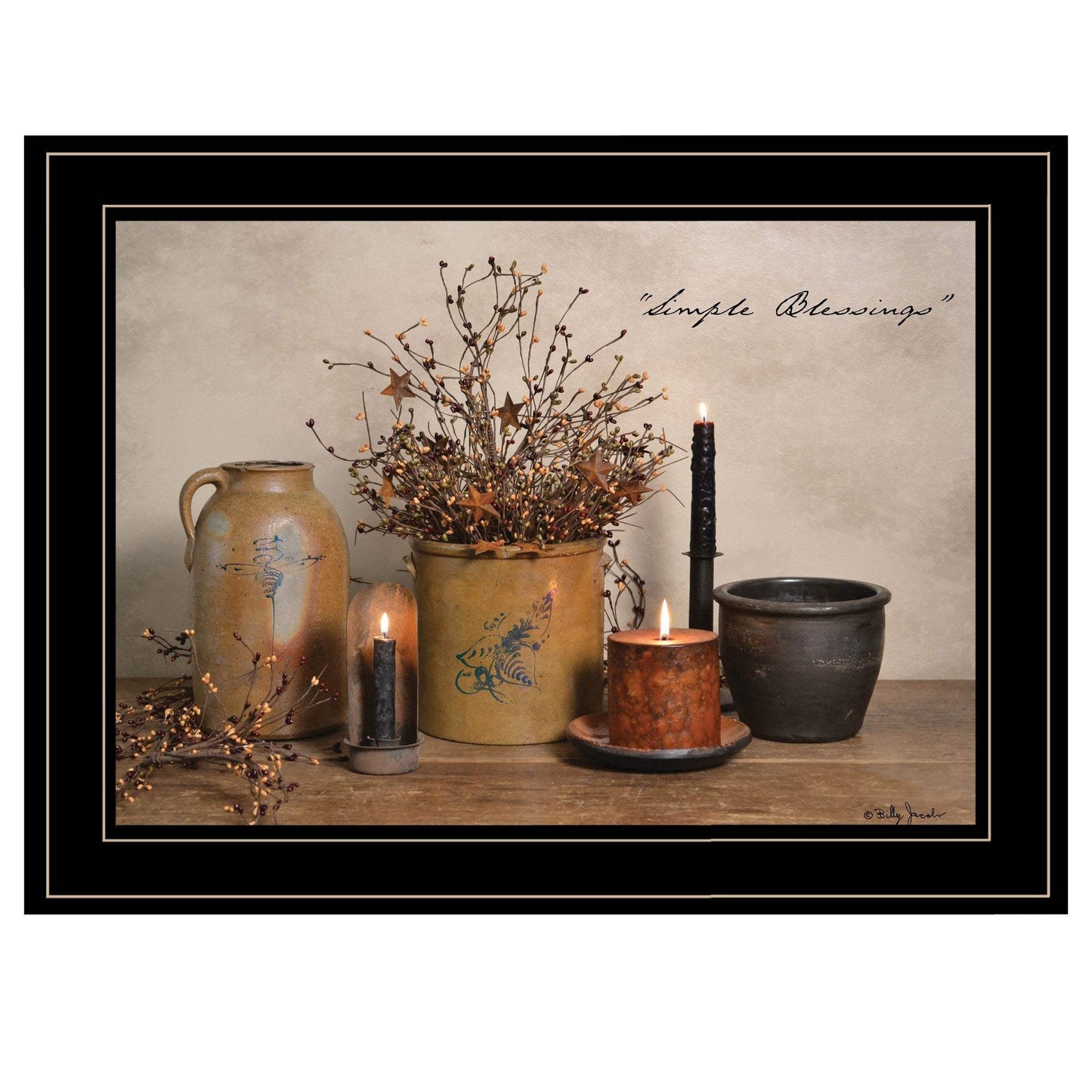 Simple Blessings 2 Black Framed Print Wall Art - Homeroots - Flyclothing LLC