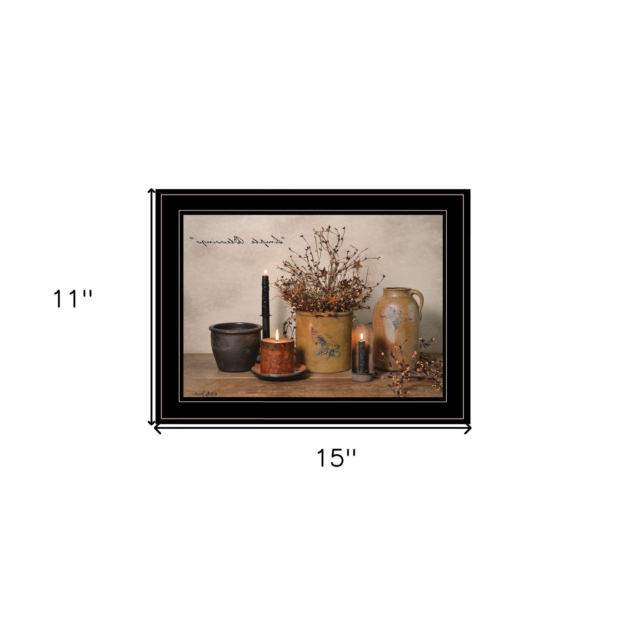 Simple Blessings 2 Black Framed Print Wall Art - Homeroots - Flyclothing LLC