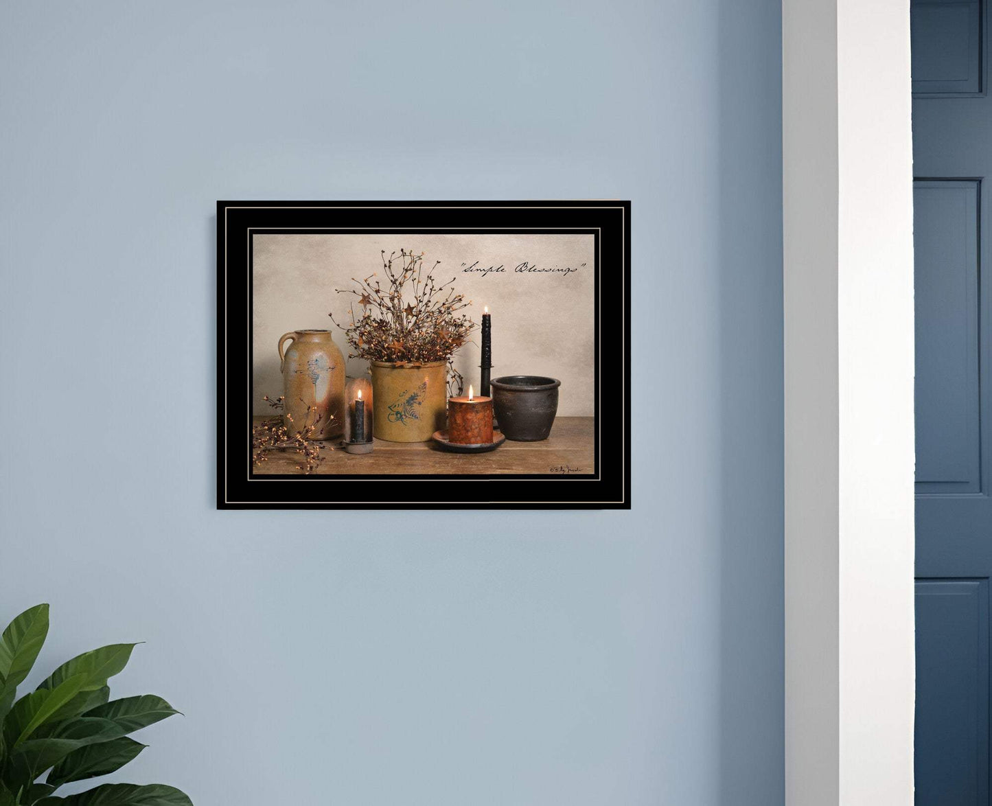 Simple Blessings 2 Black Framed Print Wall Art - Homeroots - Flyclothing LLC