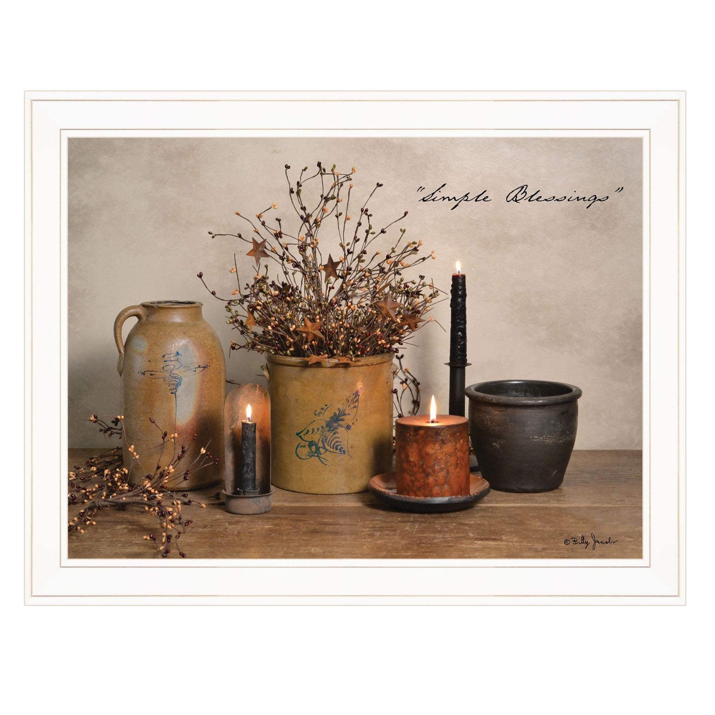 Simple Blessings 5 White Framed Print Wall Art - Homeroots - Flyclothing LLC