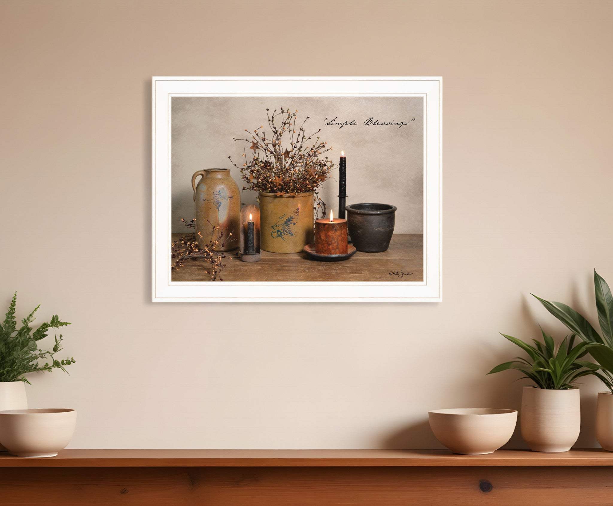 Simple Blessings 5 White Framed Print Wall Art - Homeroots - Flyclothing LLC