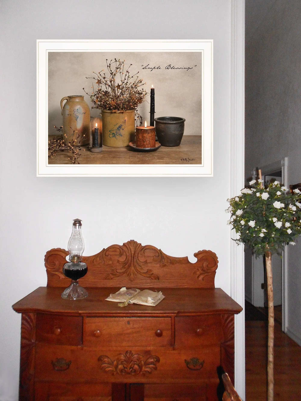 Simple Blessings 5 White Framed Print Wall Art - Homeroots - Flyclothing LLC