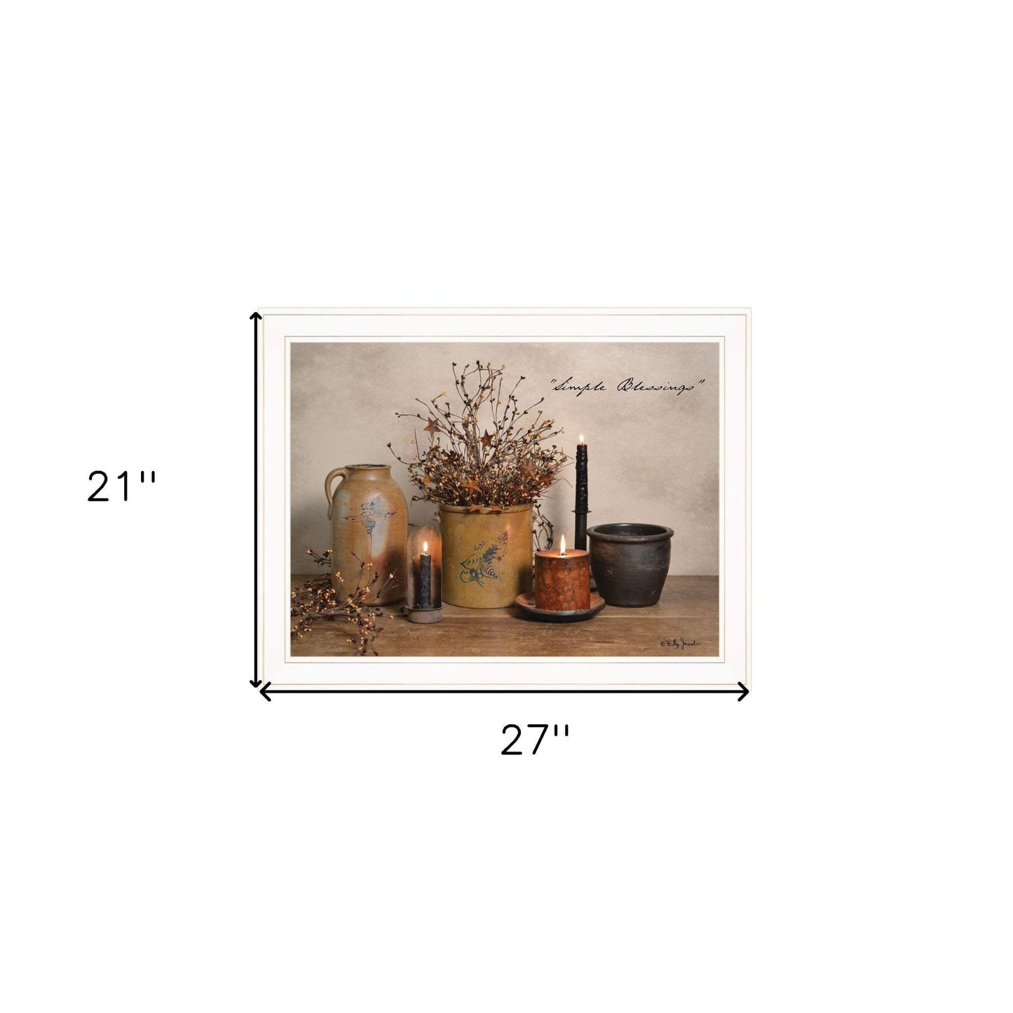 Simple Blessings 5 White Framed Print Wall Art - Homeroots - Flyclothing LLC